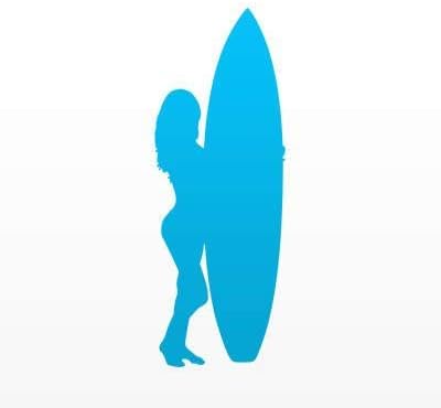 Etiket çıkartma sörf kız dekorasyon su geçirmez yarış araç Tablet 4 X 1,4
