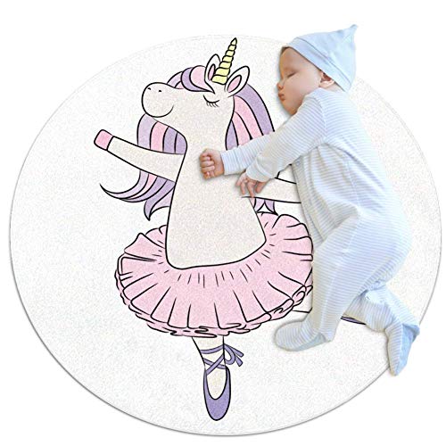 Bebek halısı Unicorn Dans Çocuklar Yuvarlak oyun matı Bebek emekleme paspası Zemin Playmats Yıkanabilir Oyun Battaniye Karın
