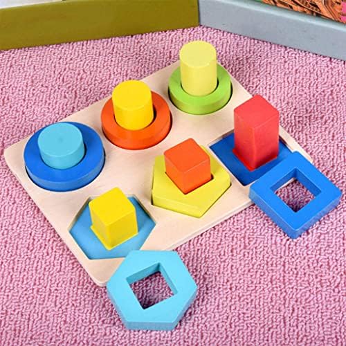 Almencla Eğitici Ahşap Bulmaca Kurulu Set Tanıma Erken Öğrenme Faaliyetleri Geometrik Blokları Oyuncak Oyunları Hediyeler için