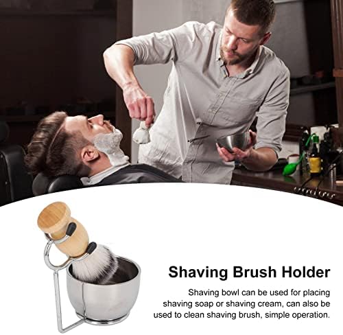Erkekler Tıraş Kiti, Tıraş Fırçası için Tıraş Kremi Köpük Sabun, Ev Salon Taşınabilir Tıraş Fırçası Paslanmaz Çelik Kase Fırça