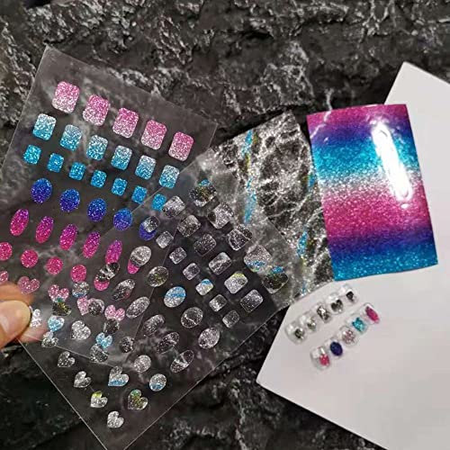 Manikür 3D Tırnak Çıkartmaları Degrade renk Holografik Lazer Çivi Filmi Selofan Kağıt Tırnak Buz Küpü Sticker Aurora tırnak folyoları(5)
