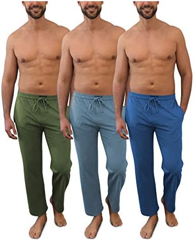 Andrew Scott Erkek 3'lü Paket Yumuşak ve Hafif %100 Pamuklu İpli Yoga Salonu ve Uyku Pantolonu