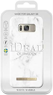 Galaxy S8 için İsveç Cep Telefonu Kılıfı için İdeal (Mikrofiber Astar, Qi Kablosuz Şarj Cihazı Uyumlu) (Beyaz Mermer)