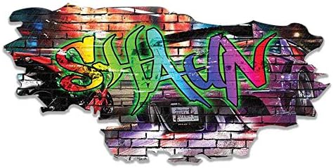 MySticky Kişiselleştirilmiş 3D Graffiti Adı Duvar Çıkartması / Özel Sanat Vinil Dekor Sticker / Çıkarılabilir / Peel ve Sopa