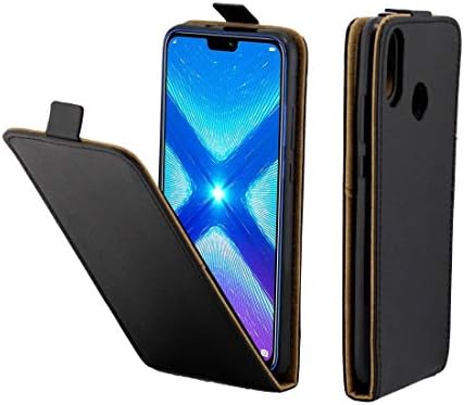 Chenyouwen Cep Telefonu Kılıfı Büyük Iş Tarzı Dikey Çevir TPU Deri Kılıf Kart Yuvası ıle Huawei Onur ıçin 8X (Siyah) (Renk: Siyah)