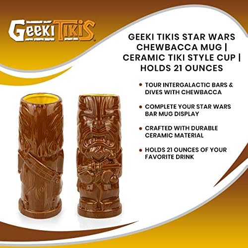 Geeki Tikis Star Wars Chewbacca Kupa / Resmi Star Wars Tahsil Tiki Tarzı Seramik Bardak / 21 Ons Tutar
