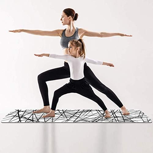 Unicey Asimetrik Doku ile Kaotik Hatları Soyut Geometrik PatternYoga Mat Kalın Kaymaz Yoga Paspaslar için Kadın ve Kız egzersiz
