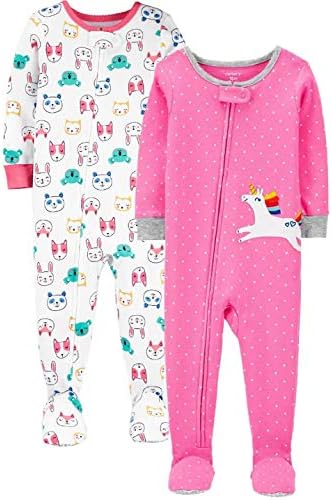 Carter'ın Kız Bebek 2'li Pamuklu Ayaklı Pijamaları