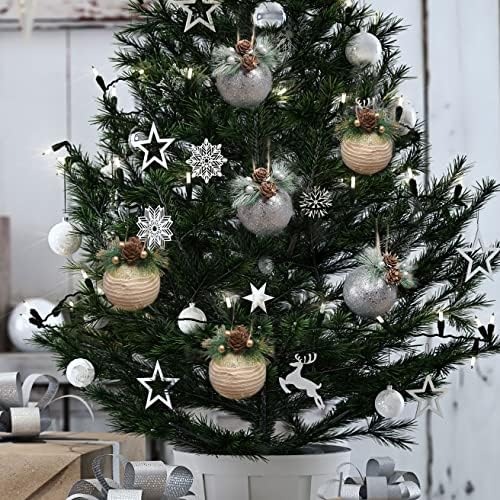 Noel Topları Süsler Ağacı Süsleri, altın ve Gümüş Noel Ağacı Süsleri 6 Set, çiftlik Evi Dekoratif Asılı Top Baubles Noel Partisi