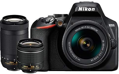 Nikon D3500 AF-P DX 18-55mm ve 70-300mm Zoom Lensli DSLR Fotoğraf Makinesi 32GB Hafıza Kartı, Fotoğraf Makinesi Çantası ve Aksesuarlarıyla