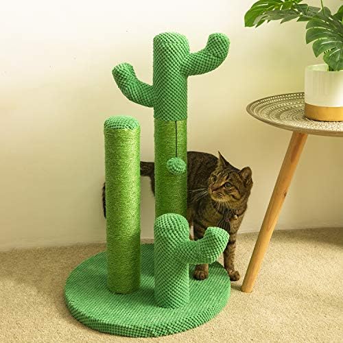 Kilodor Kaktüs Kedi tırmalama sütunu Yavru Scratcher Ağacı 3 Sisal Tırmalama Direkleri ve Top