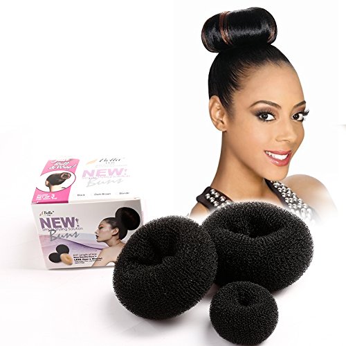 Kolay DIY Saç Donut Bun Maker Siyah Kadınlar Kızlar Çocuklar ıçin Chignon Saç Modelleri (1 Takım Küçük, Orta ve Büyük) Bella