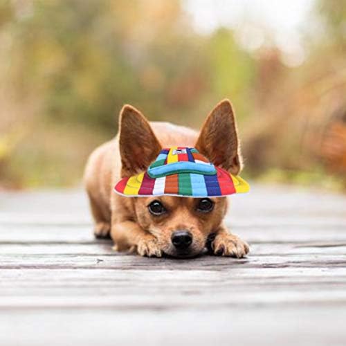 POPETPOP Moda Pet Köpek Şapka Köpek Visor Cap Köpekler Beyzbol Spor Şapka Örgü Güneş Kap Küçük ve Orta Köpekler için Kulak Delikleri