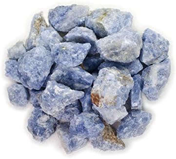 Hipnotik Taşlar Malzemeler: 1/2 lb Toplu Kaba Mavi Kalsit Taşlar Madagaskar - Ham Doğal Kristaller için Cabbing, Kesme, Özlü,