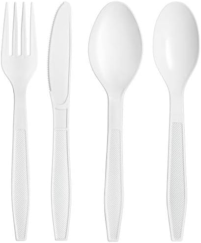 [300 Bıçak] Plastimade Beyaz Tek Kullanımlık Ekstra Ağır Plastik Bıçaklar, Düğün, Catering, Partiler, Büfeler, Etkinlikler Veya