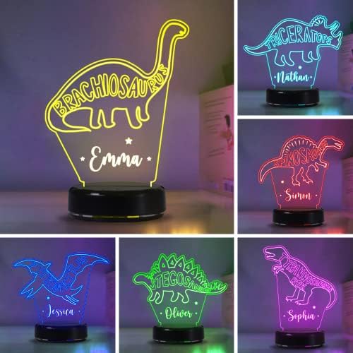 Kişiselleştirilmiş dinozor gece ışık ile çocuklar Adı, özel ışık Up lamba LED masa lambası, büyük dinozor oyuncaklar Hediyeler