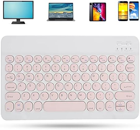 Bilgisayar Klavyesi, Tablet için Akıllı Telefon için Toz Geçirmez Kablosuz Klavye Taşınabilir Ultra İnce (Pembe)