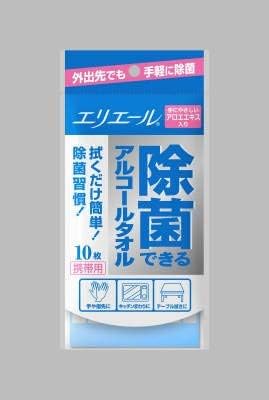 Daio Kağıt Elleair Alkol Havlu sterilize edilebilir Taşınabilir 10 adet x 144 Puan Seti (4902011649215)
