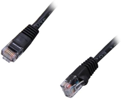 Coboc CY-CAT5E-01-BK 1-Feet 24AWG Snagless Cat 5e Ethernet Yama Kablosu Ağ Kablosu, Siyah