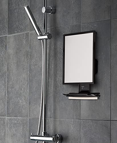 ToiletTree Ürünleri Deluxe Büyük Fogless Duş Tıraş Aynası Çekçekli, Büyük, Siyah