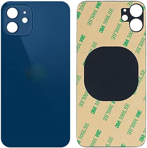 ZZOOI Arka Cam Kapak Değiştirme Geri iPhone 12 6.1 İnç Tüm Taşıyıcılar ile Önceden Yüklenmiş Yapıştırıcı ve Aracı (Mavi)