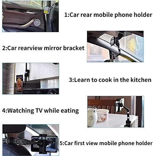 Araba için Yeni 360° Dikiz Aynası Telefon Tutucu Çok Fonksiyonlu Montaj Telefon ve GPS Tutucu Evrensel Dönen Araç Telefonu Tutucu,