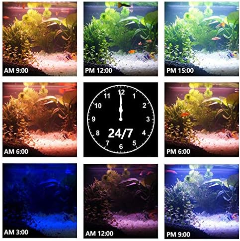 IREENUO akvaryum led ışık, tam spektrum balık tankı klip ışık ile uzaktan, renk değiştirme aydınlatma için resif mercan su bitkileri