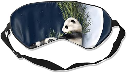 Panda ve Ay Uyku Göz Maskesi Erkekler Kadınlar için Göz Kapağı Körü Körüne geceleri-Ayarlanabilir Kafa Bandı