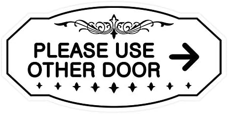 Viktorya Dönemine Ait İşaretler Lütfen Diğer Kapıyı Kullanın Sağ Ok İşareti (Fırçalanmış Altın) - Küçük