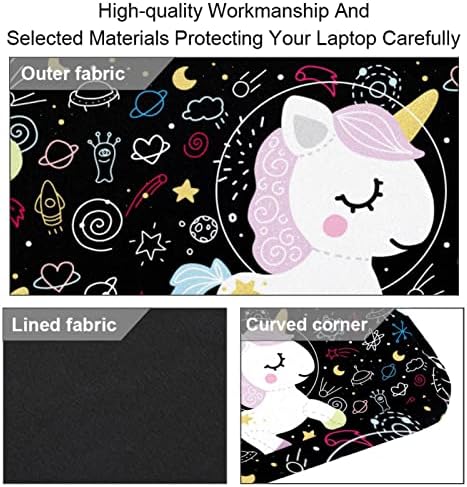 Unicorn Siyah Uzay Galaxy laptop çantası Kadınlar için Messenger omuzdan askili çanta 14.5 İn Laptop taşıma çantası İş Evrak