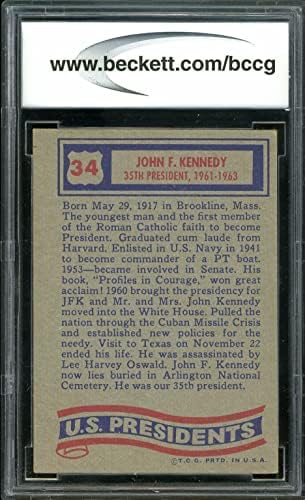 1972 ABD Başkanları 34 John Kennedy Kartı BGS BCCG 8 Mükemmel+