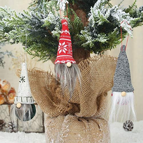 6 Set El Yapımı İsveç Tomte-Noel Elf Gnome İskandinav Santa Gnome Peluş Noel Ağacı Asılı Süsleme Figürler için Ev Tatil Süslemeleri