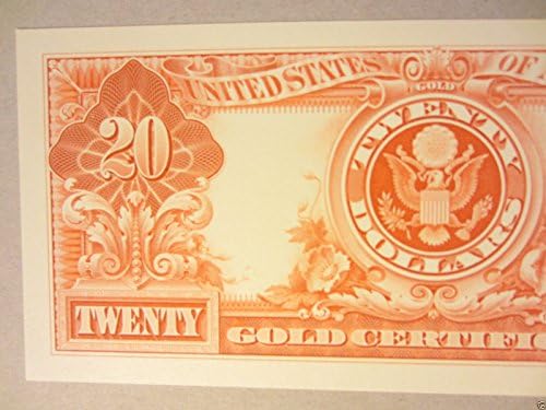 1905 $ 20 Dolar Altın Sertifika BEP Intaglio Gösterim Technicolor