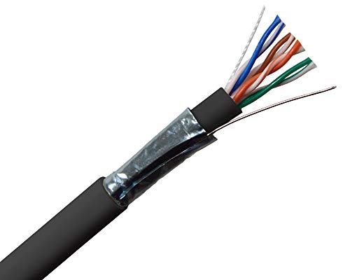 Açık Toplu Ethernet Kablosu Korumalı Doğrudan Gömme w / Su Engelleme 1000ft (Siyah)