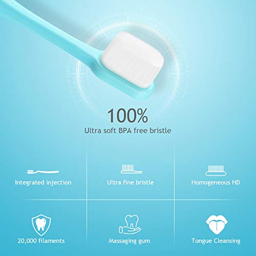 Hassas Diş Etleri için OBrush Ekstra Yumuşak Diş Fırçası-Diş Eti ve Diş Bakımı için Mikro İnce 20.000 Yumuşak Nano Kıl, Derin