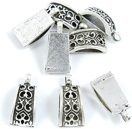 20 Parça Antik Gümüş Ton Takı Yapımı Charms Kaynağı ZY2471 Kemerli Kefalet Kordon Uçları