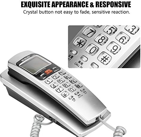 Telesekreterli Kablolu Telefon Masası FSK DTMF Arayan Kimliği Telefon Sabit Hatlı Moda Uzatma Telefonu Ev için(Mavi)