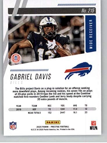 2020 Prestij NFL 215 Gabriel Davis RC Çaylak Buffalo Bills Resmi Panini Futbol Ticaret Kartı