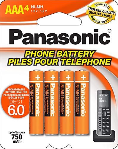 DECT Telsiz Telefonlar için Panasonic Orijinal HHR-4DPA/4B AAA NiMH Şarj Edilebilir Piller, 4 Paket