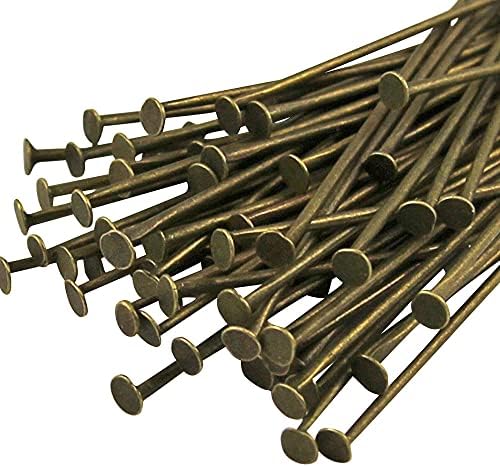 MYBSZC 100 ADET Metal Itme Takı Üretim Bileşeni Göz DIY Boncuk Bilezik-Kafa Pimleri-Bronze_70mm
