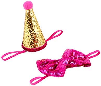 Perktail Glitter Köpek İlk Doğum Günü Koni Şapka Mini Doggy Kedi Kitty Doğum Günü Parti şapkaları