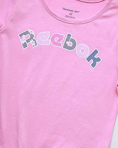 Reebok Bebek Kız Çocuk Oyun Giyim Seti-3 Parça Kısa Kollu Tişört, Tayt ve Kafa Bandı Seti (Bebek / Yürümeye Başlayan Çocuk)
