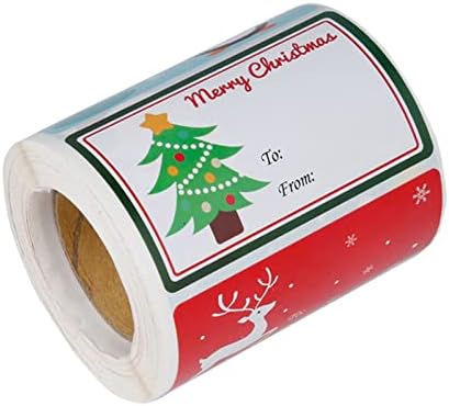 lanskou 1 Rulo Etiketleri Kendinden Yapışkanlı Kişisel Uygun Santa Kardan Adam Noel Ağacı Tatil Mevcut Etiket Etiket Hediyeler