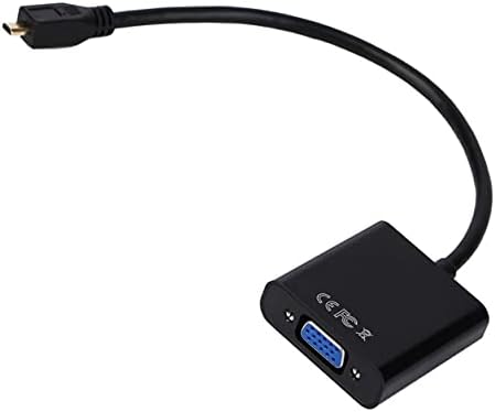 Qewmsg Profesyonel Mikro HDMI Uyumlu VGA Kadın Video Kablosu Dönüştürücü Adaptör PC Dizüstü Bilgisayar için Siyah