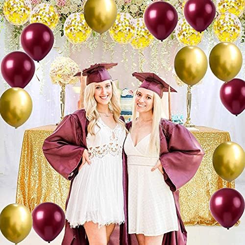 Bordo Altın 2021 Mezuniyet Parti Süslemeleri / Güz Parti Süslemeleri Bordo Altın / Bordo Balonlar Doğum Günü Süslemeleri Kadınlar