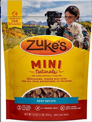 (2 Paket) Zuke Mini Naturals Köpek Davranır Sığır 16 oz (1 Lb) ile 10ct Pet Mendil