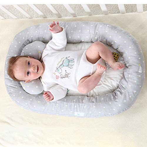 Autobestown Bebek Yuva, Bebek Şezlong Co-Uyku Bebek Beşik Yatak Yenidoğan Şezlong için 100 % Yumuşak Pamuk Nefes ve Taşınabilir