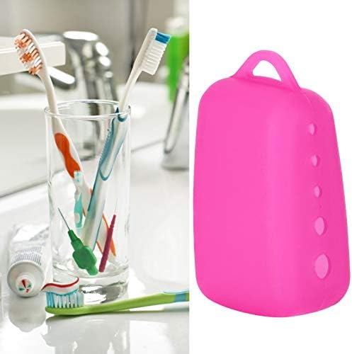 Astibym Sağlam diş fırçası başı Kap Diş fırçası başı Kapak Taşınabilir Tutmak için Diş Fırçası Açık Seyahat için(Gül Kırmızı)