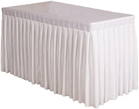 Newmind Masa Örtüsü 4 ft. Plise Polyester Masa Etek Beyaz