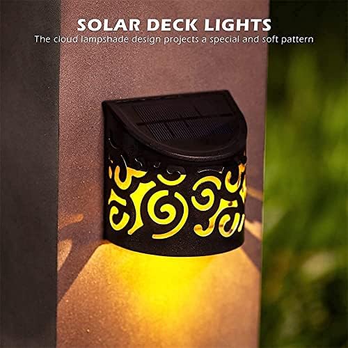 LeiDrail güneş ışıkları 4 paket, Metal güneş adım ışıkları, güneş çit ışıkları açık su geçirmez, sıcak beyaz LED güneş duvar